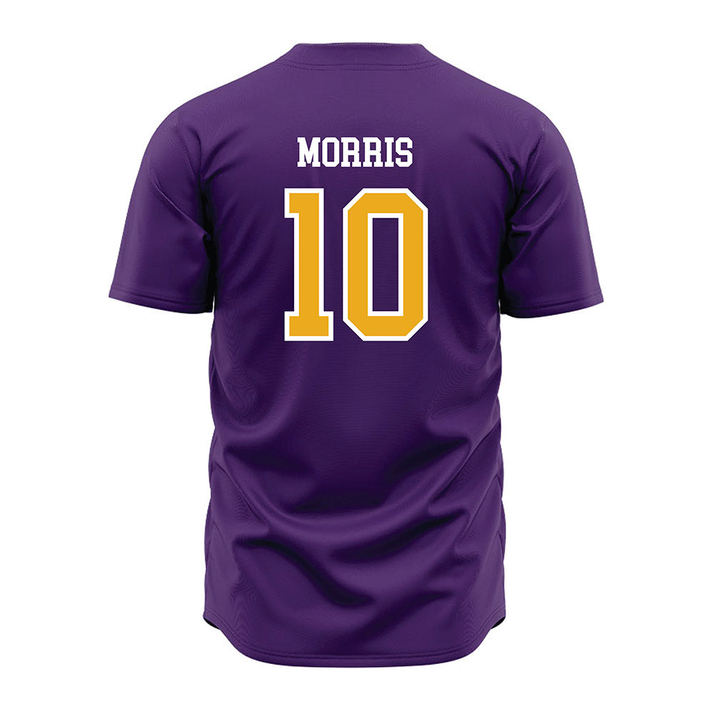 Albany - NCAA Baseball : Logan Morris - Purple Jersey-1