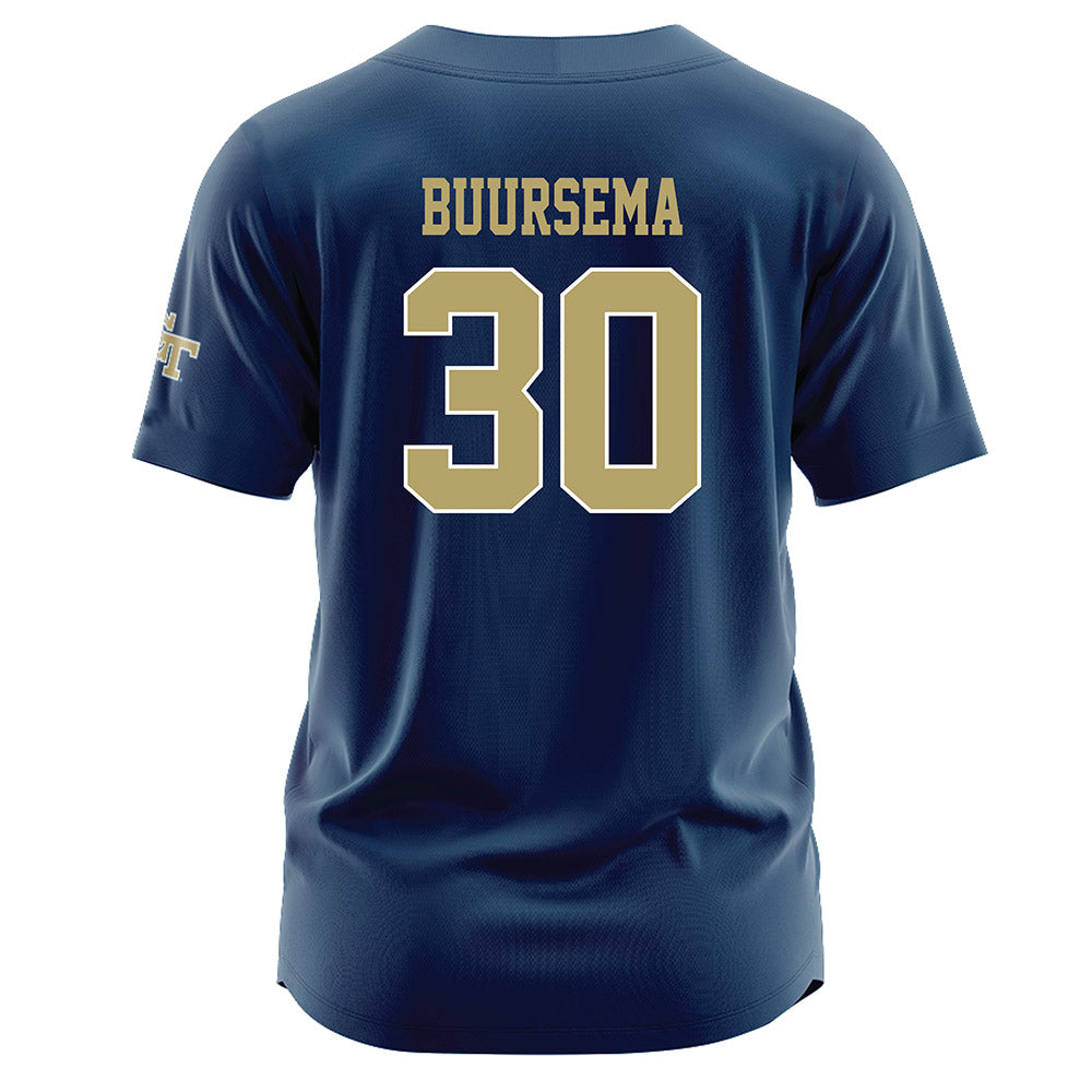 Georgia Tech - NCAA Baseball : Porter Buursema - Navy Jersey-1