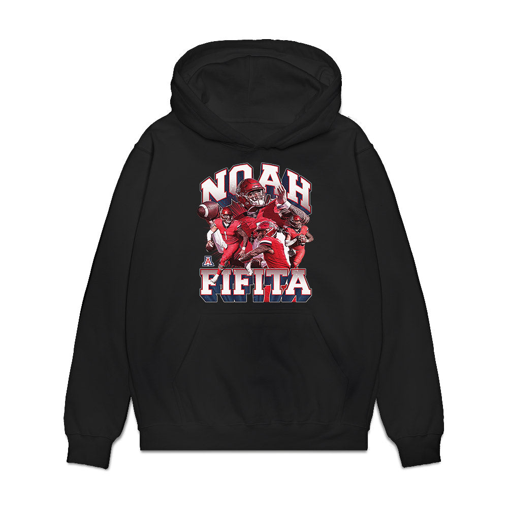Arizona - NCAA Football : Noah Fifita - Collage Premium Hooded Sweatshirt-0