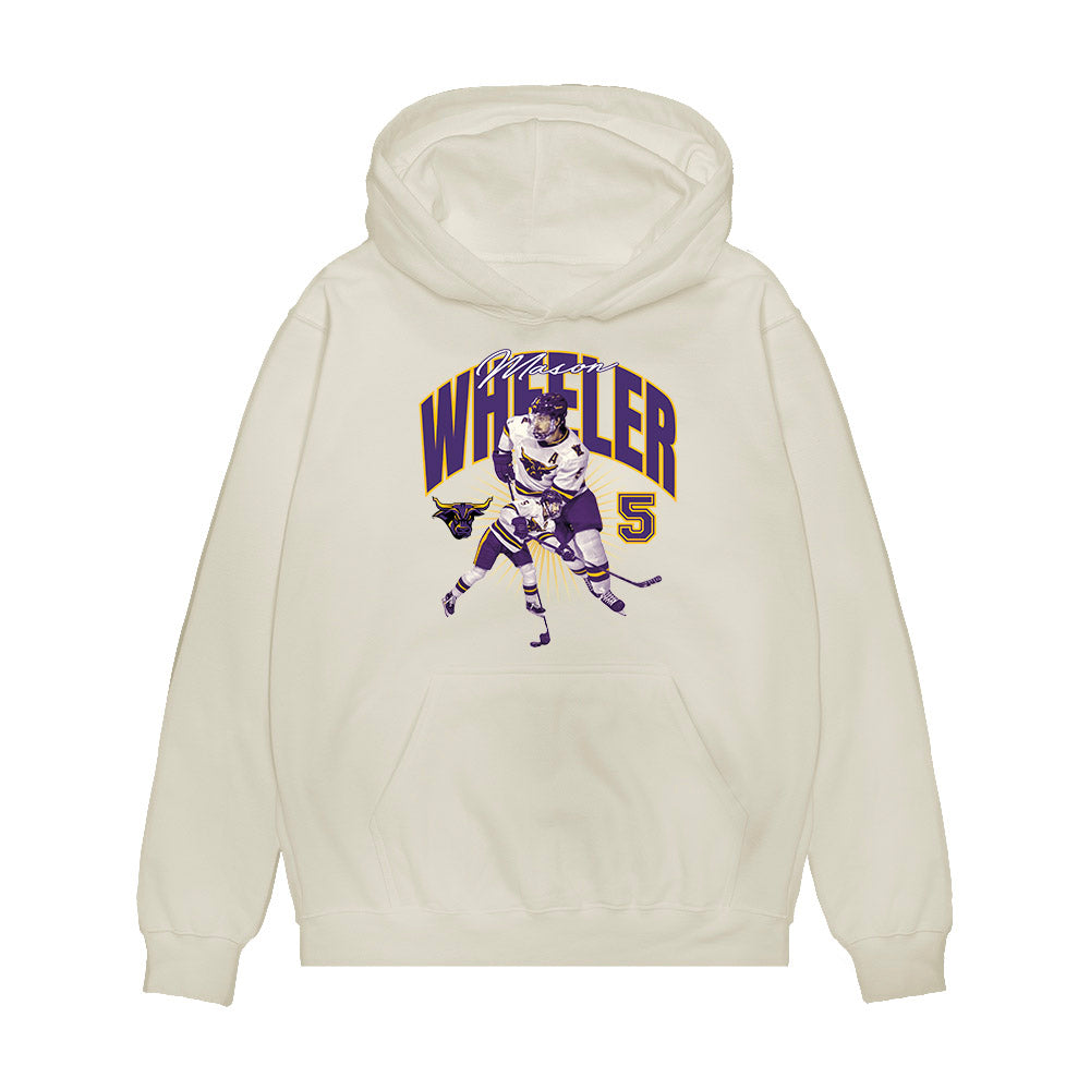 Minn. St. - NCAA Men's Ice Hockey : Mason Wheeler - Collage Premium Hooded Sweatshirt-0