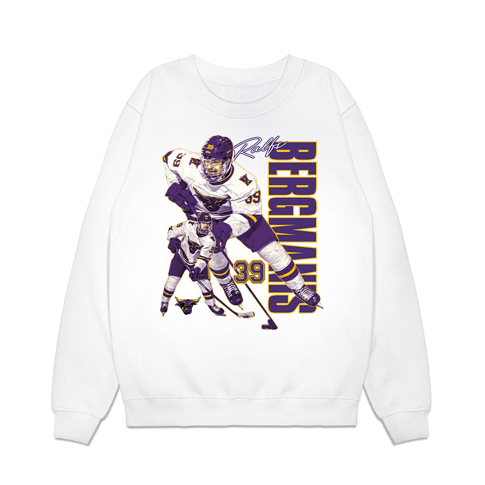 Minn. St. - NCAA Men's Ice Hockey : Ralfs Bergmanis - Collage Premium Crewneck Sweatshirt-0