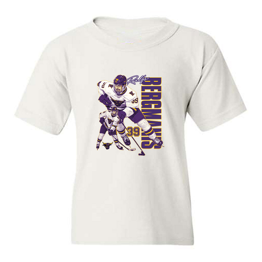 Minn. St. - NCAA Men's Ice Hockey : Ralfs Bergmanis - Collage Youth T-Shirt-0
