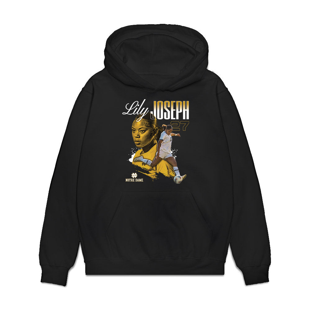 Notre Dame - NCAA Women's Soccer : Lily Joseph - Collage Premium Hooded Sweatshirt-0