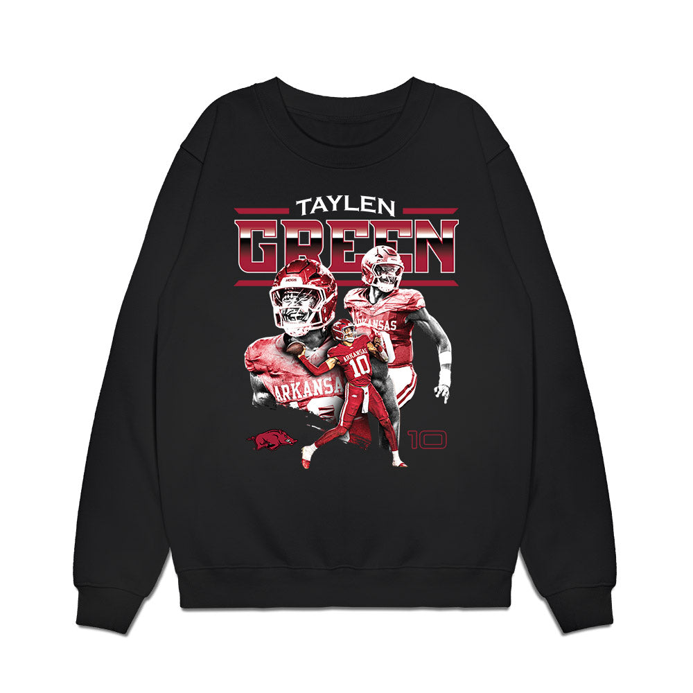 Arkansas - NCAA Football : Taylen Green - Collage Premium Crewneck Sweatshirt-0