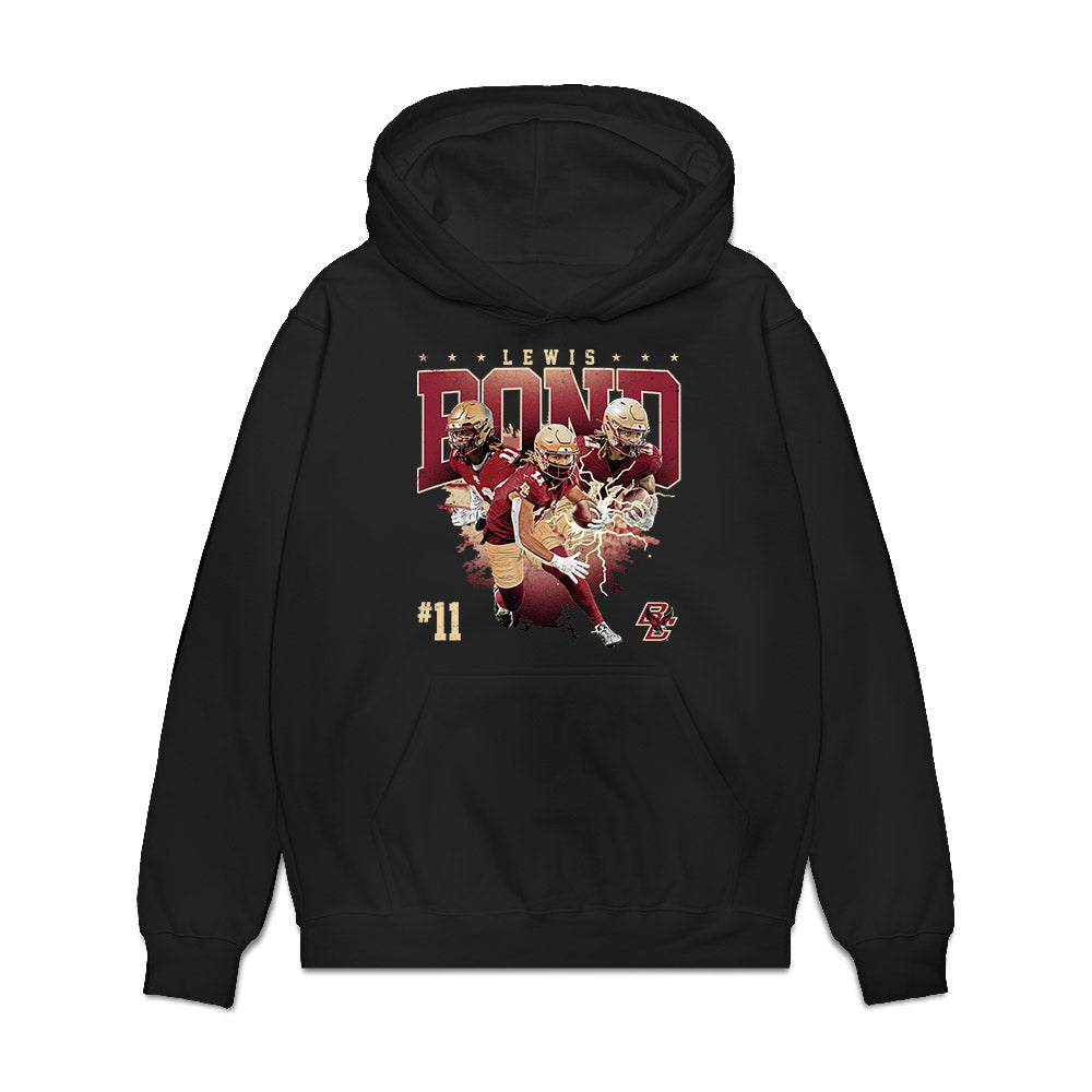 Boston College - NCAA Football : Lewis Bond - Collage Premium Hooded Sweatshirt-0