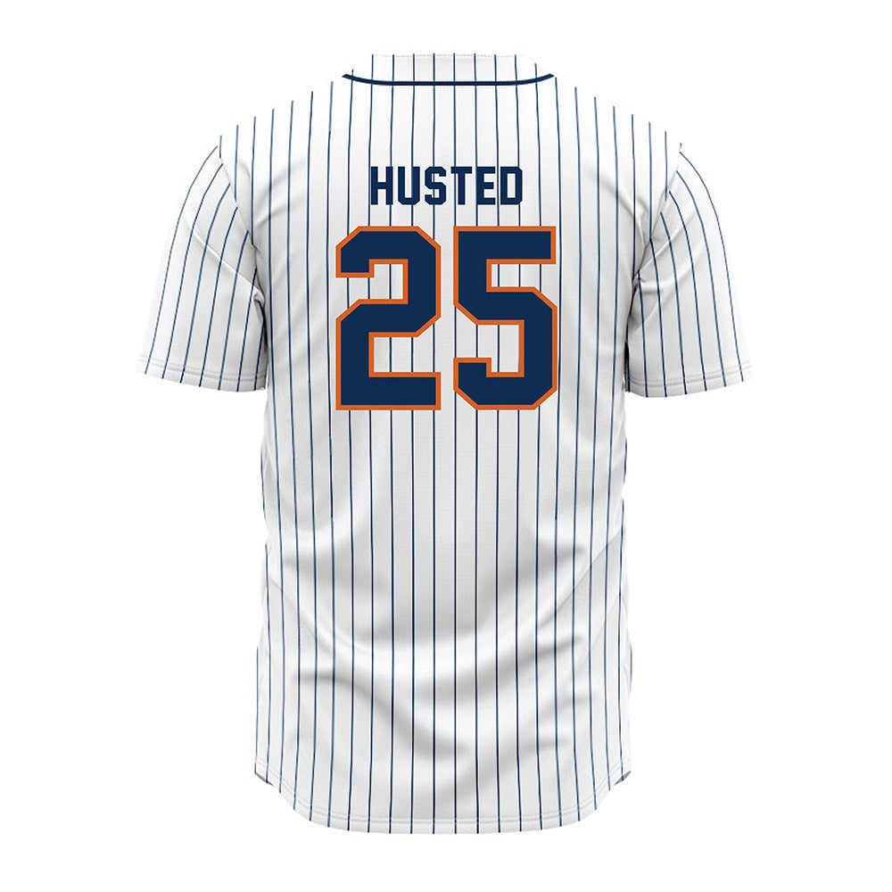 Wheaton IL - NCAA Baseball : Noah Husted - White Pinstripe Jersey-1