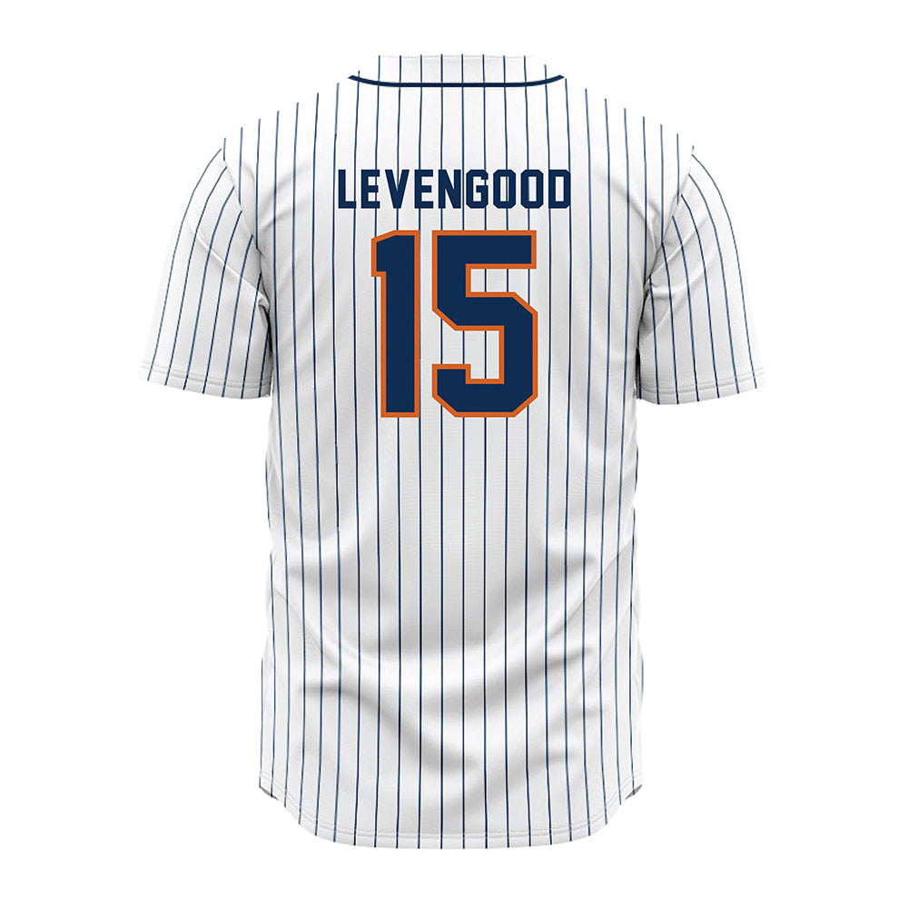 Wheaton IL - NCAA Baseball : David Levengood - White Pinstripe Jersey-1