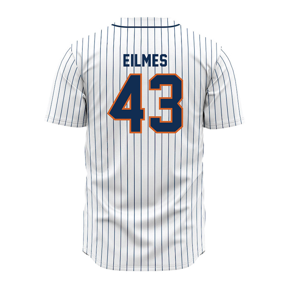 Wheaton IL - NCAA Baseball : Austin Eilmes - White Pinstripe Jersey-1
