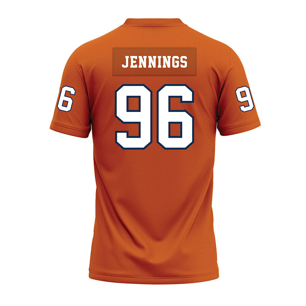 Wheaton IL - NCAA Football : Chase Jennings - Orange Premium Football Jersey-1