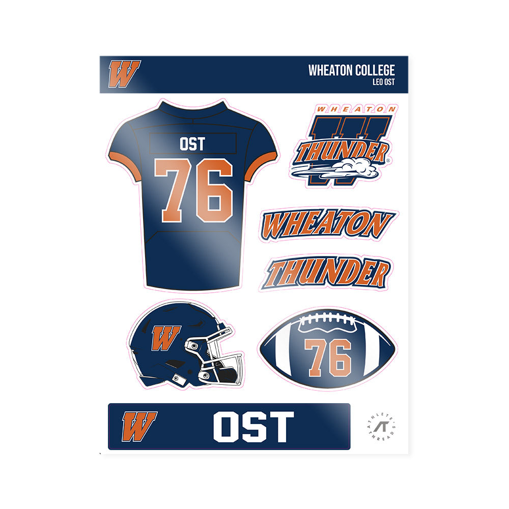 Wheaton IL - NCAA Football : Leo Ost - Sticker Sheet-0