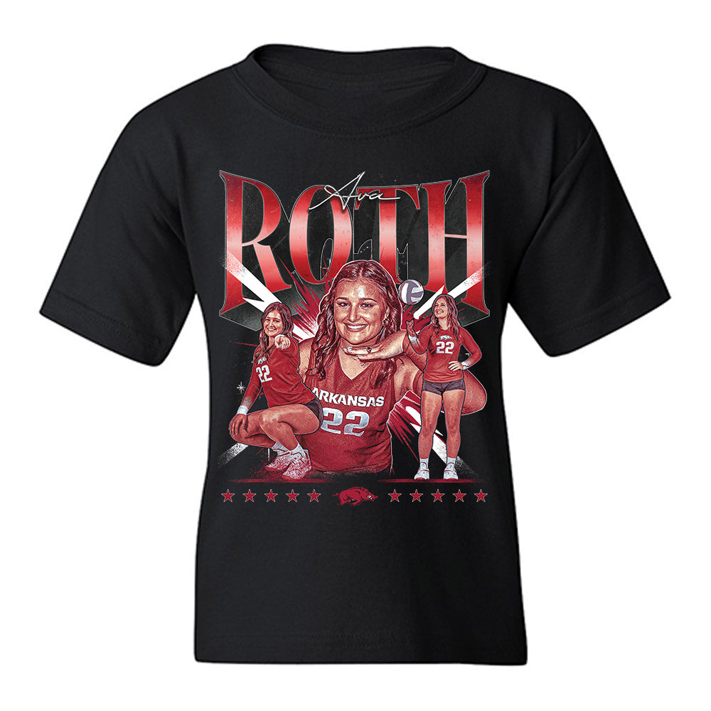 Arkansas - NCAA Women's Volleyball : Ava Roth - Collage Youth T-Shirt-0