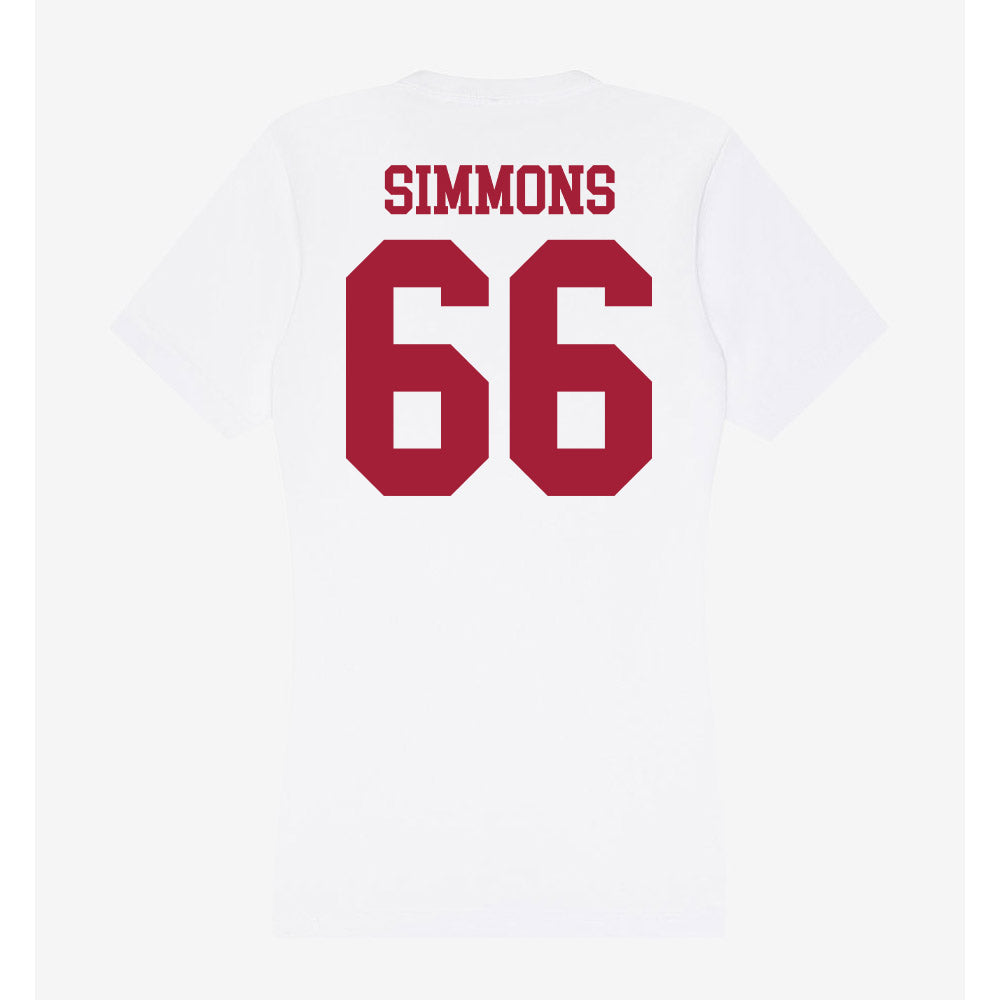 Oklahoma - NCAA Football : Derek Simmons - Women's V-Neck T-Shirt-1