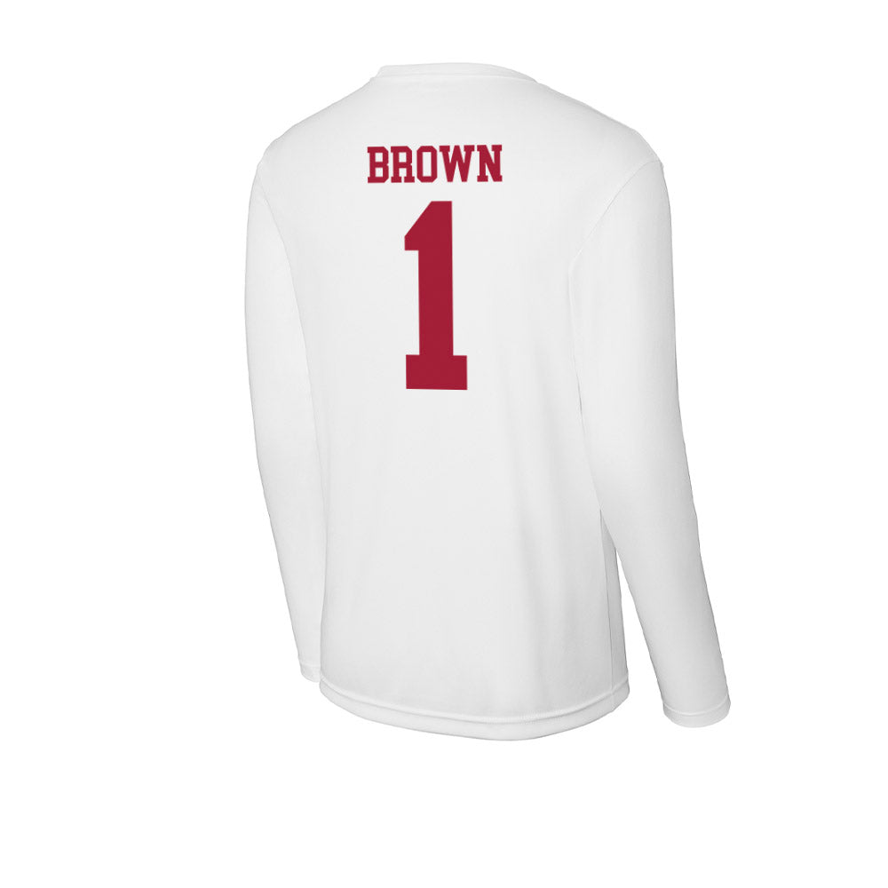Oklahoma - NCAA Men's Basketball : Xzayvier Brown - Activewear Long Sleeve T-Shirt-1