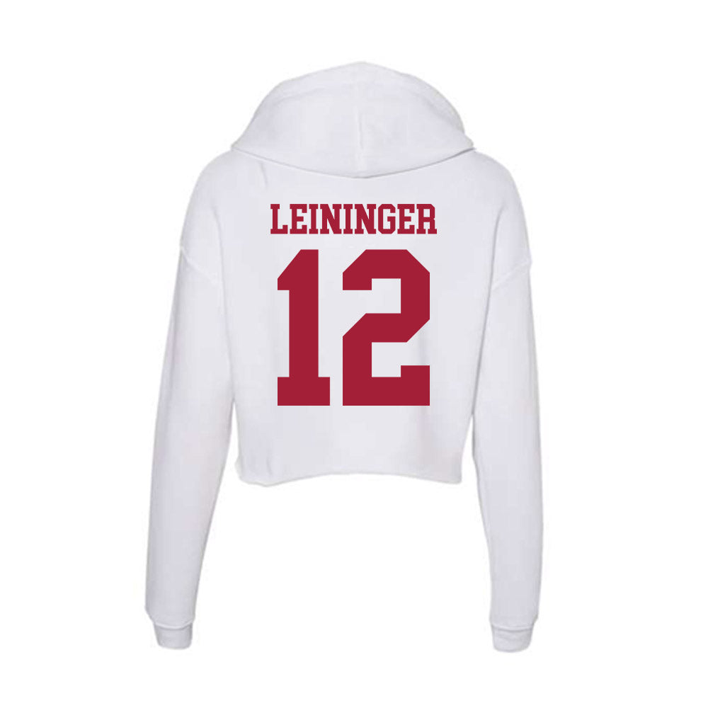 Oklahoma - NCAA Baseball : Ryley Leininger - Women's Crop Fleece Hoodie-1
