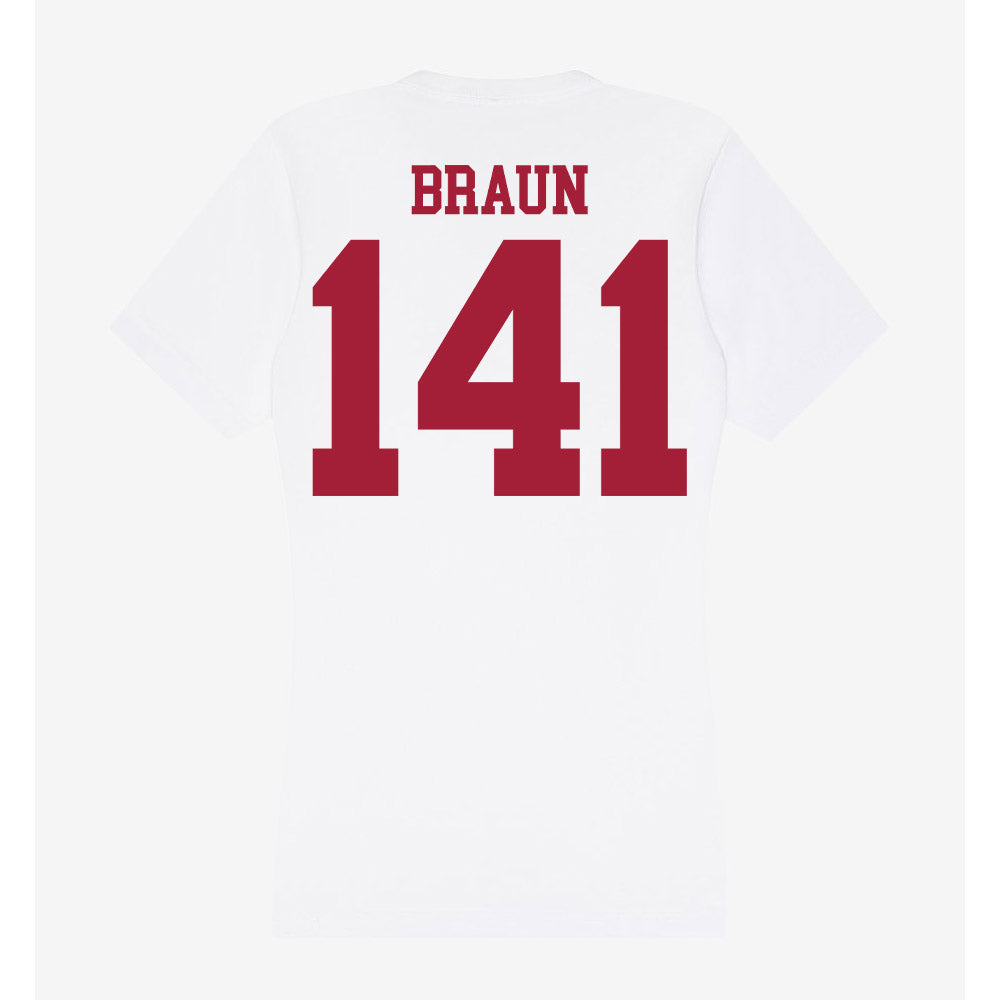 Oklahoma - NCAA Wrestling : Alex Braun - Women's V-Neck T-Shirt-1