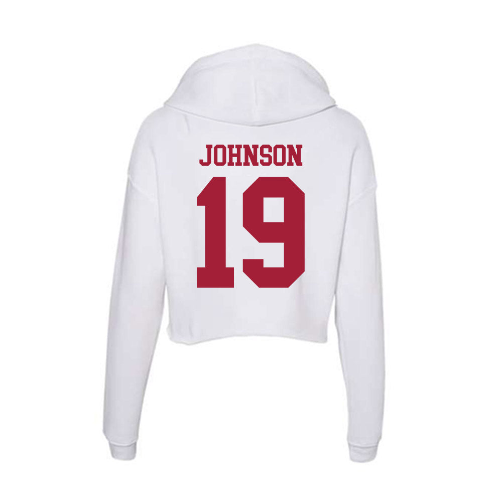Oklahoma - NCAA Football : Jacobe Johnson - Women's Crop Fleece Hoodie-1