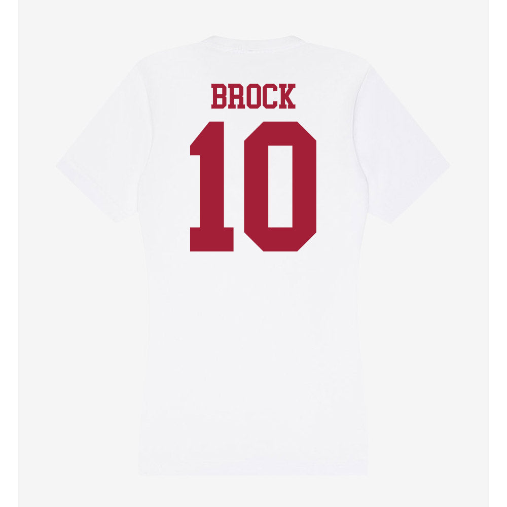Oklahoma - NCAA Baseball : Brendan Brock - Women's V-Neck T-Shirt-1