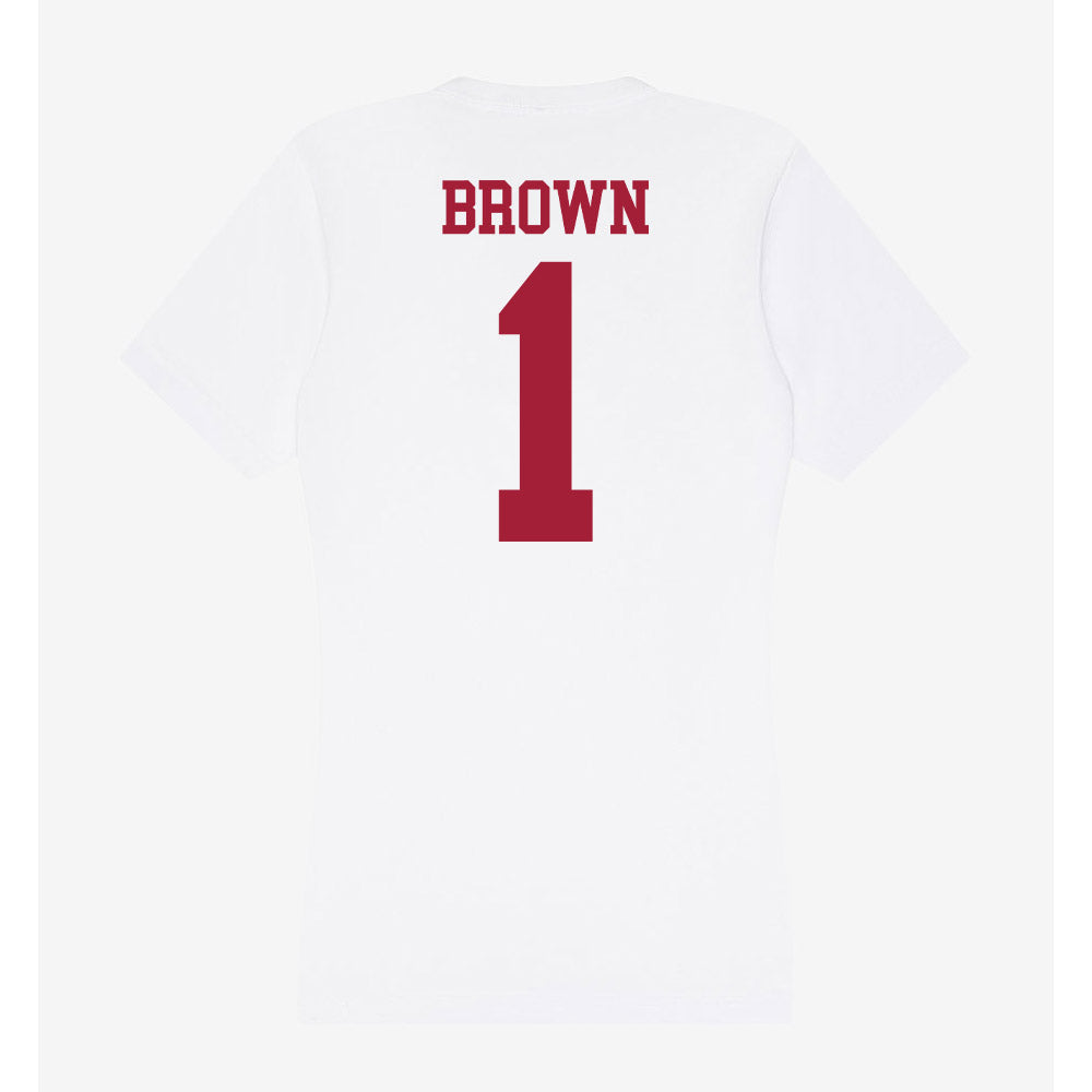 Oklahoma - NCAA Men's Basketball : Xzayvier Brown - Women's V-Neck T-Shirt-1