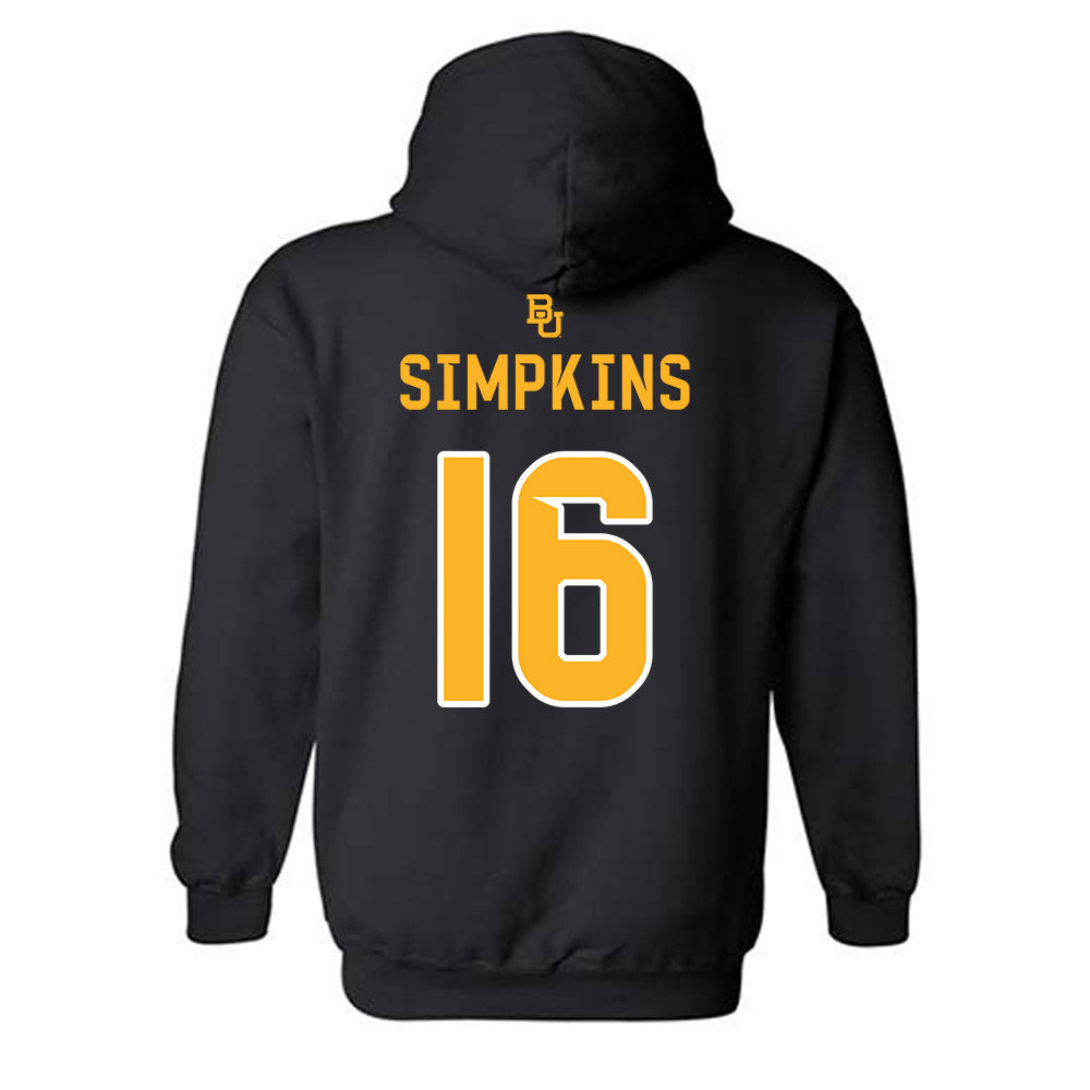 Baylor - NCAA Football : Kendrick Simpkins - 254 Day Shersey Hooded Sweatshirt-1