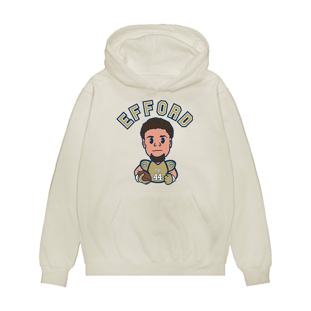 Georgia Tech - NCAA Football : Kyle Efford - Caricature Premium Hooded Sweatshirt-0