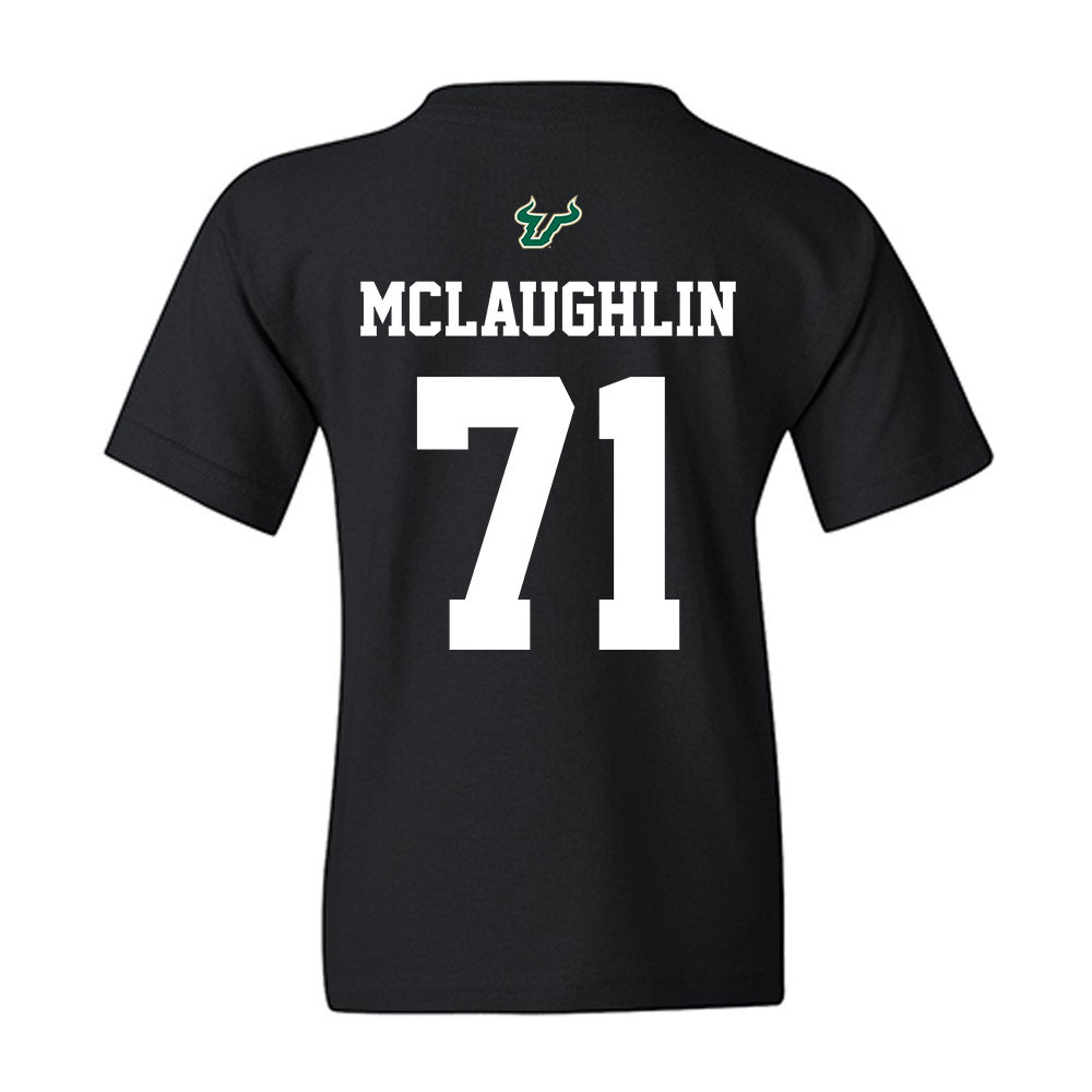 USF - NCAA Football : Connor McLaughlin - Back in Black Shersey Youth T-Shirt-1