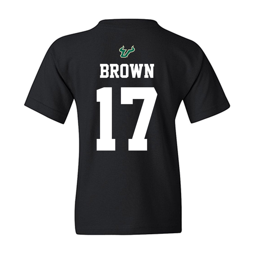 USF - NCAA Football : Byrum Brown - Back in Black Shersey Youth T-Shirt-1