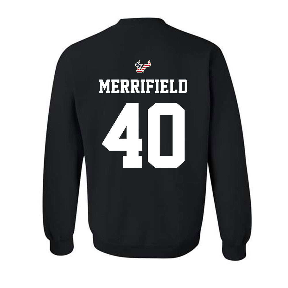 USF - NCAA Football : Jacob Merrifield - Salute to Service Shersey Crewneck Sweatshirt-1