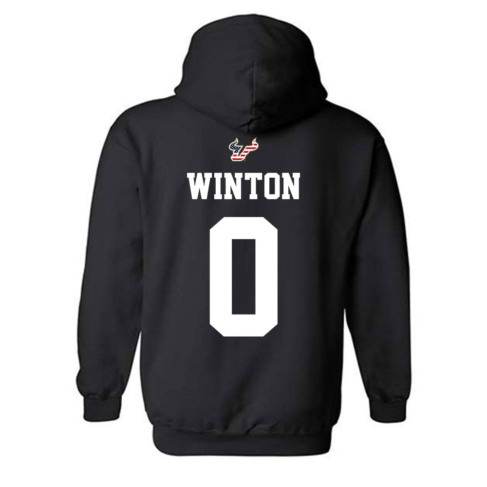 USF - NCAA Football : Brandon Winton - Salute to Service Shersey Hooded Sweatshirt-1