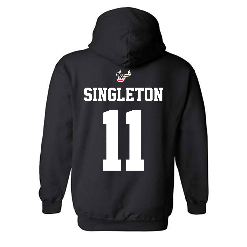 USF - NCAA Football : Keshaun Singleton - Salute to Service Shersey Hooded Sweatshirt-1