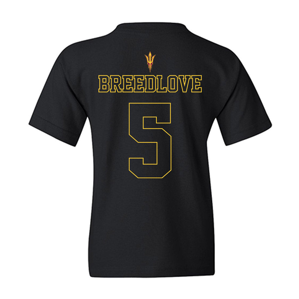 Arizona State - NCAA Football : Kyndrich Breedlove - Blackout Classic Shersey Youth T-Shirt-1