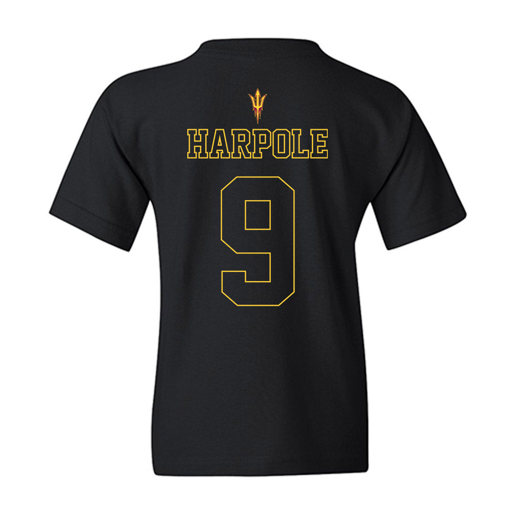 Arizona State - NCAA Football : Cameron Harpole - Blackout Classic Shersey Youth T-Shirt-1