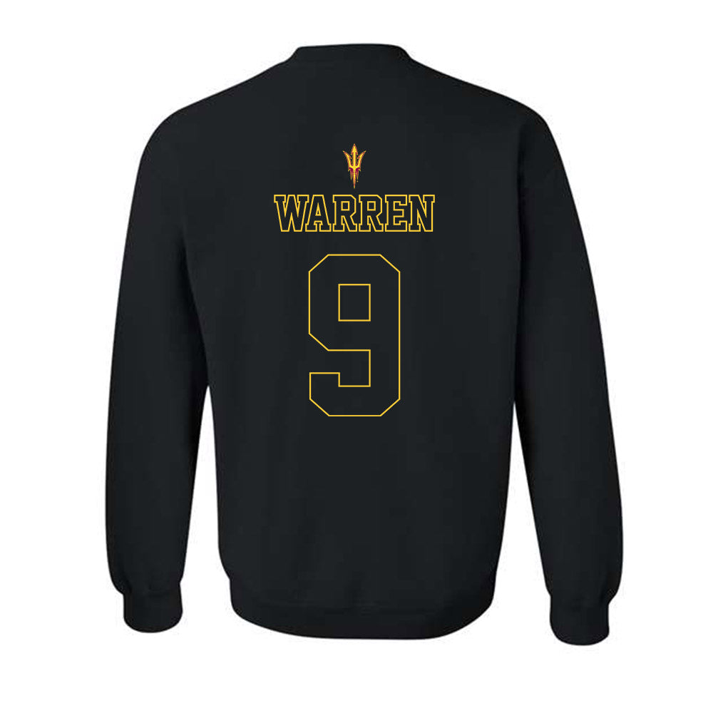 Arizona State - NCAA Football : Montana Warren - Blackout Classic Shersey Crewneck Sweatshirt-1