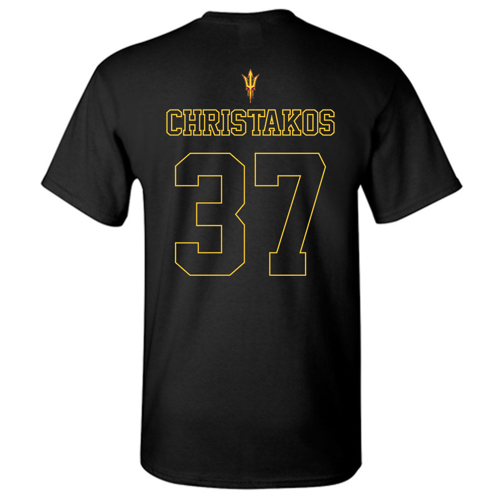 Arizona State - NCAA Football : Tommy Christakos - Blackout Classic Shersey T-Shirt-1