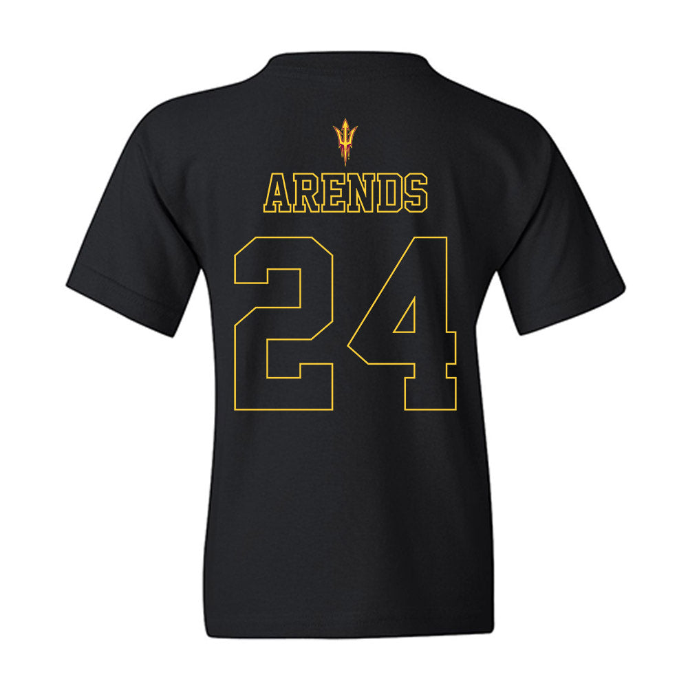Arizona State - NCAA Football : Coleson Arends - Blackout Classic Shersey Youth T-Shirt-1