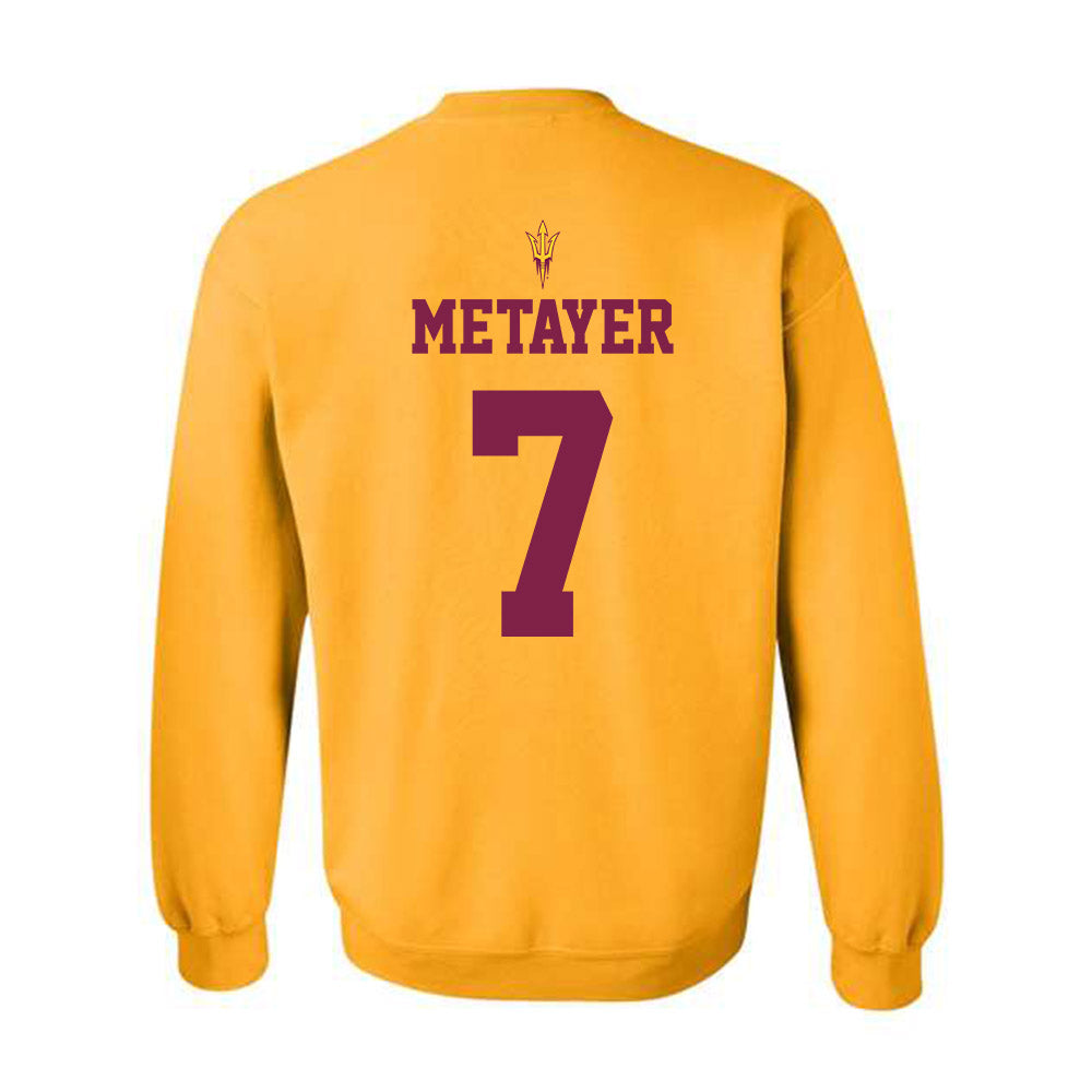 Arizona State - NCAA Football : Chamon Metayer - Senior Day Crewneck Sweatshirt-1