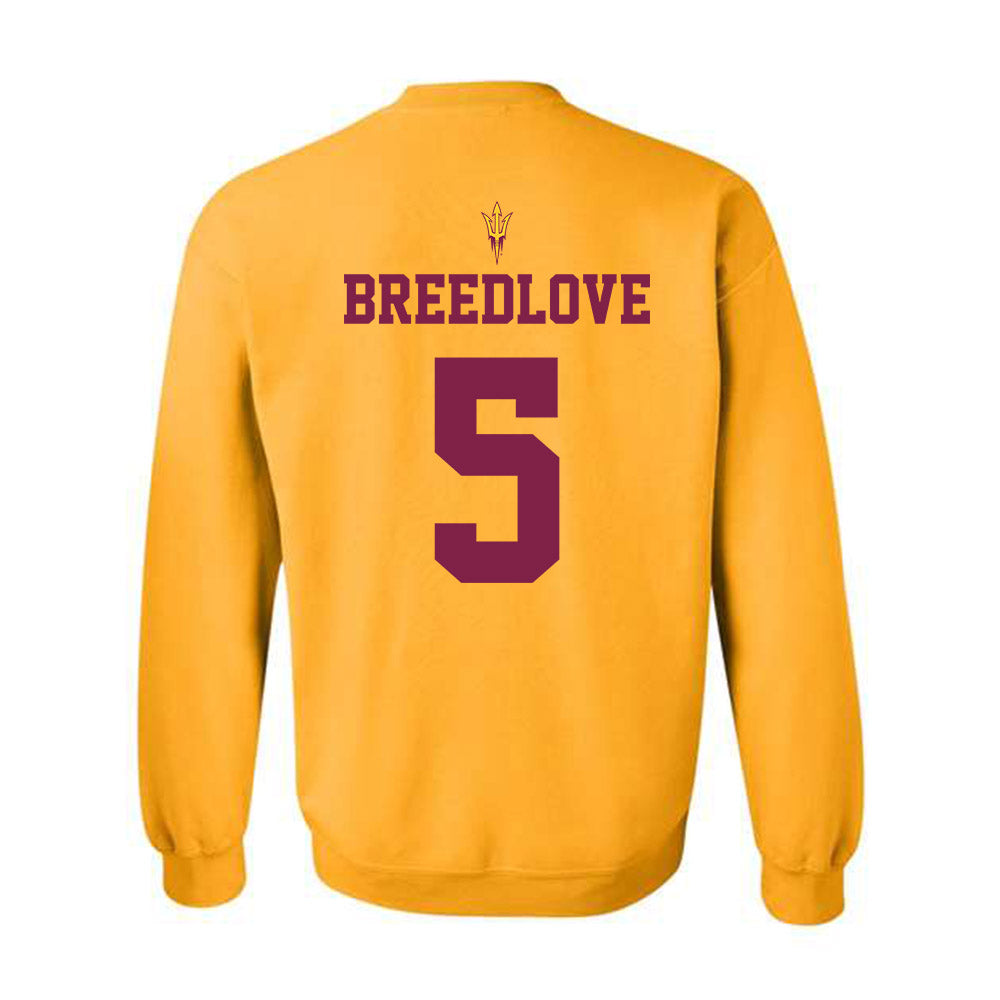 Arizona State - NCAA Football : Kyndrich Breedlove - Senior Day Crewneck Sweatshirt-1