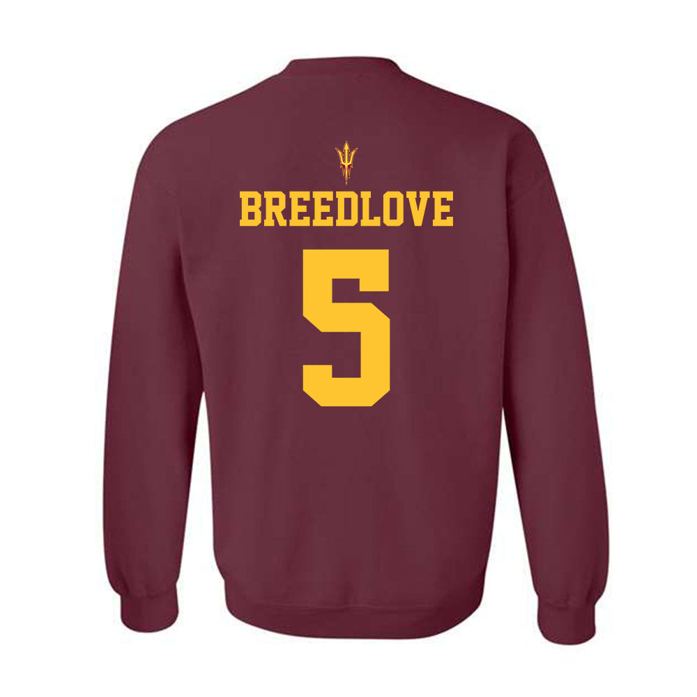 Arizona State - NCAA Football : Kyndrich Breedlove - Fashion Shersey Crewneck Sweatshirt-1