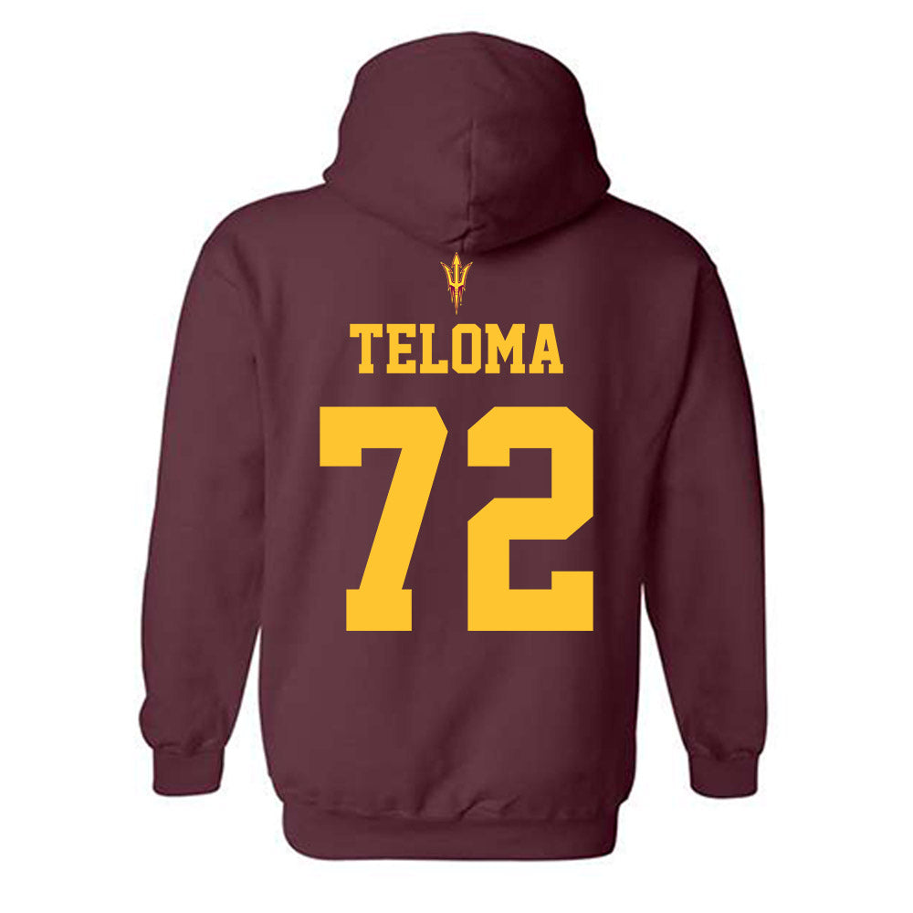 Arizona State - NCAA Football : Doughless Teloma - Fashion Shersey Hooded Sweatshirt-1