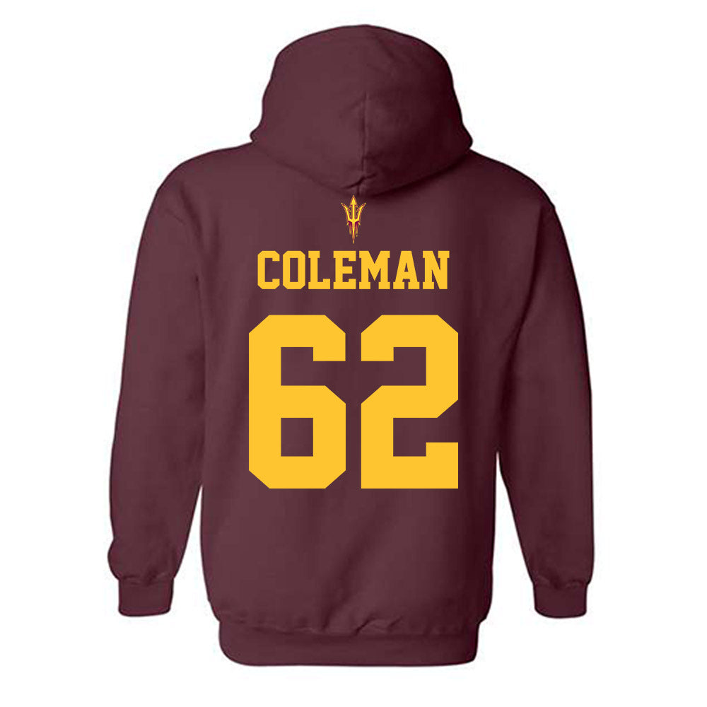 Arizona State - NCAA Football : Ben Coleman - Fashion Shersey Hooded Sweatshirt-1