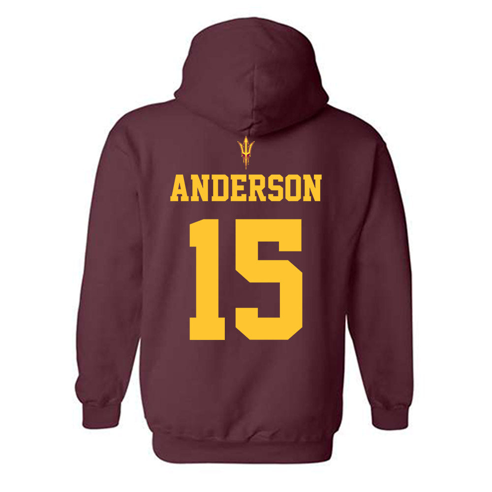 Arizona State - NCAA Football : Khamari Anderson - Fashion Shersey Hooded Sweatshirt-1