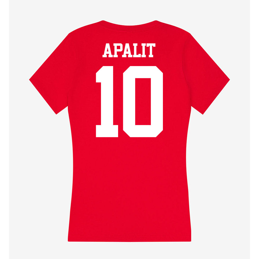 BU - NCAA Softball : Kyomi Apalit - Women's V-Neck T-Shirt-1