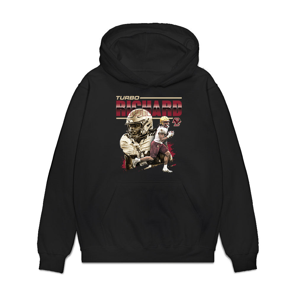 Boston College - NCAA Football : Turbo Richard - Collage Premium Hooded Sweatshirt-0