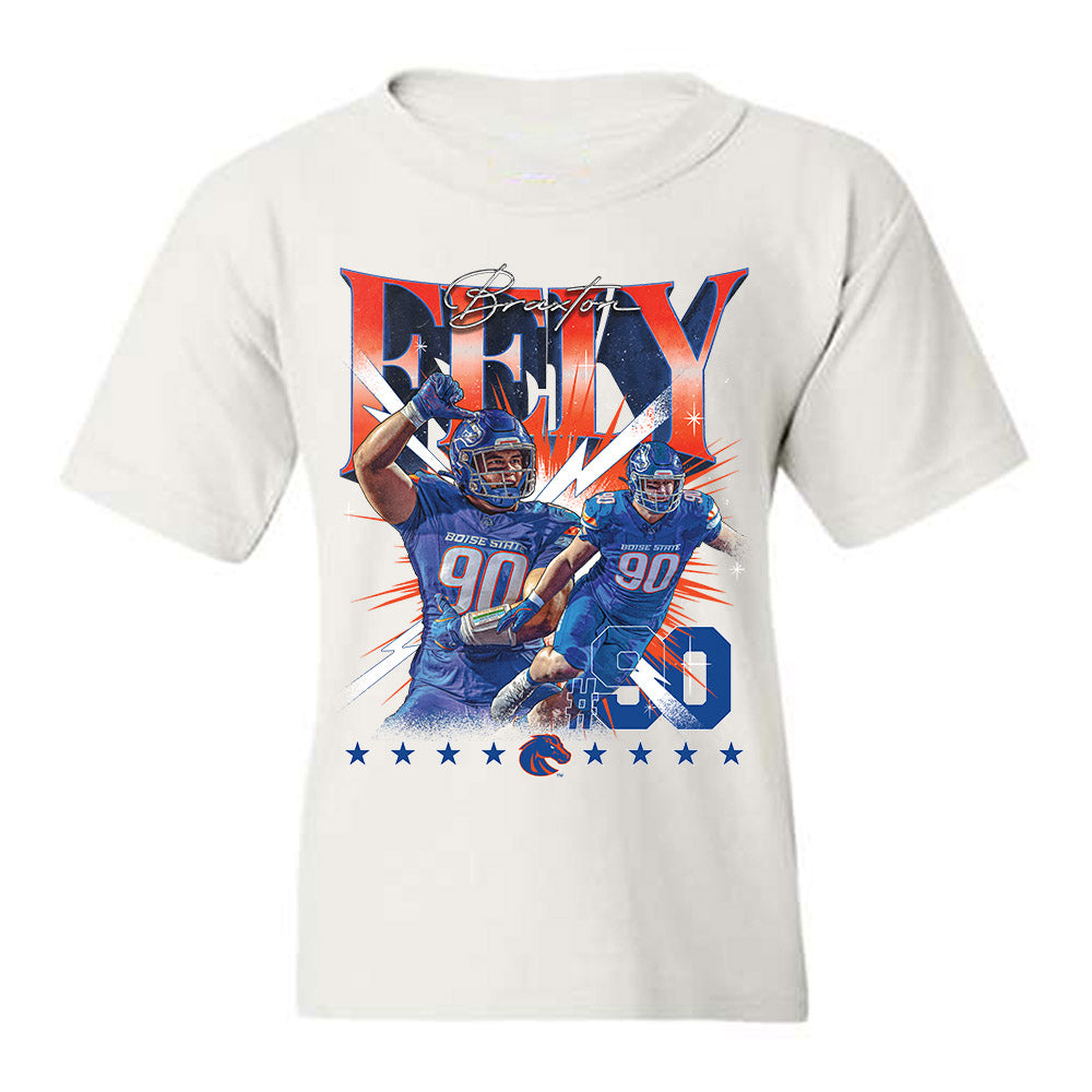 Boise State - NCAA Football : Braxton Fely - Collage Youth T-Shirt-0