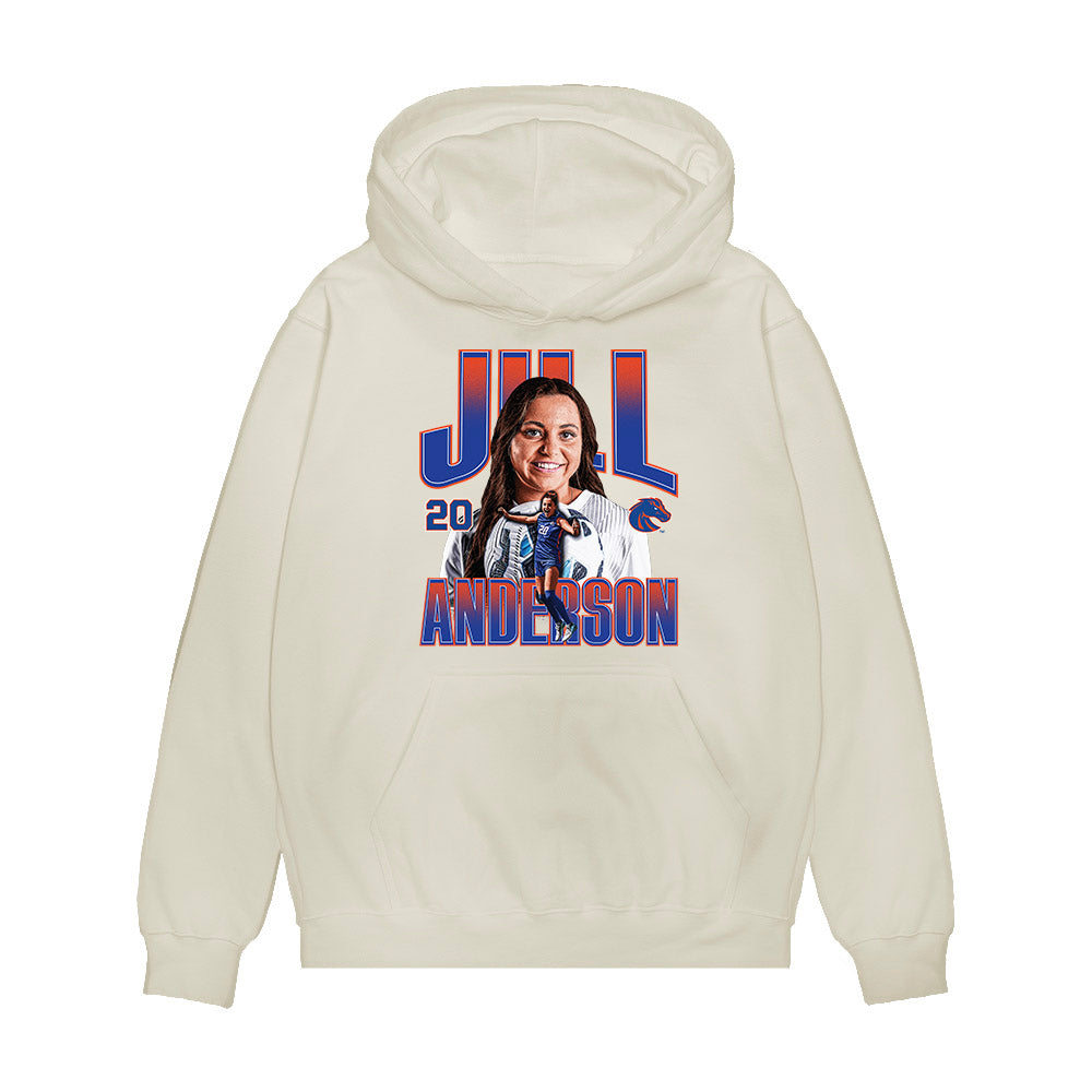 Boise State - NCAA Women's Soccer : Jillian Anderson - Collage Premium Hooded Sweatshirt-0