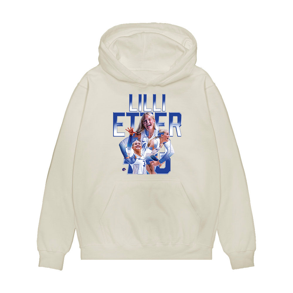 Boise State - NCAA Women's Volleyball : Lilli Etter - Collage Premium Hooded Sweatshirt-0
