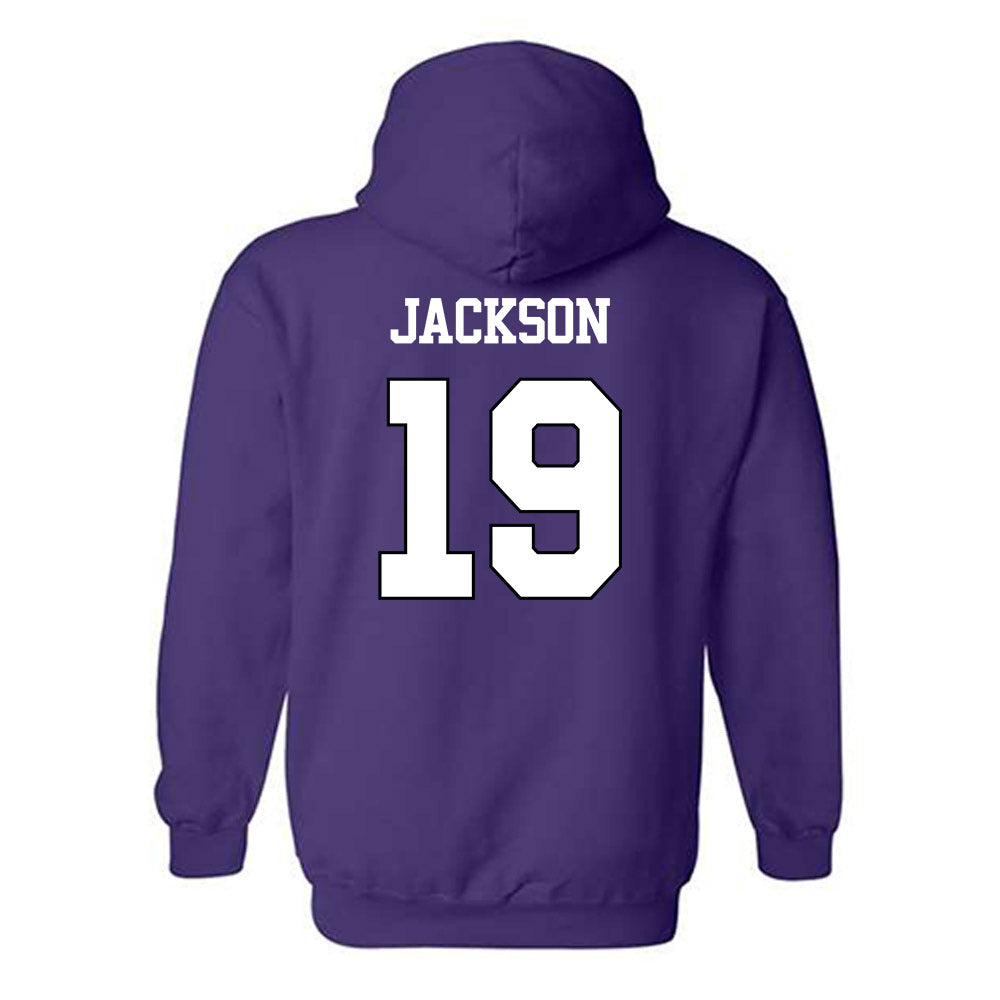 TCU - NCAA Football : Kylin Jackson - Classic Shersey Hooded Sweatshirt-1