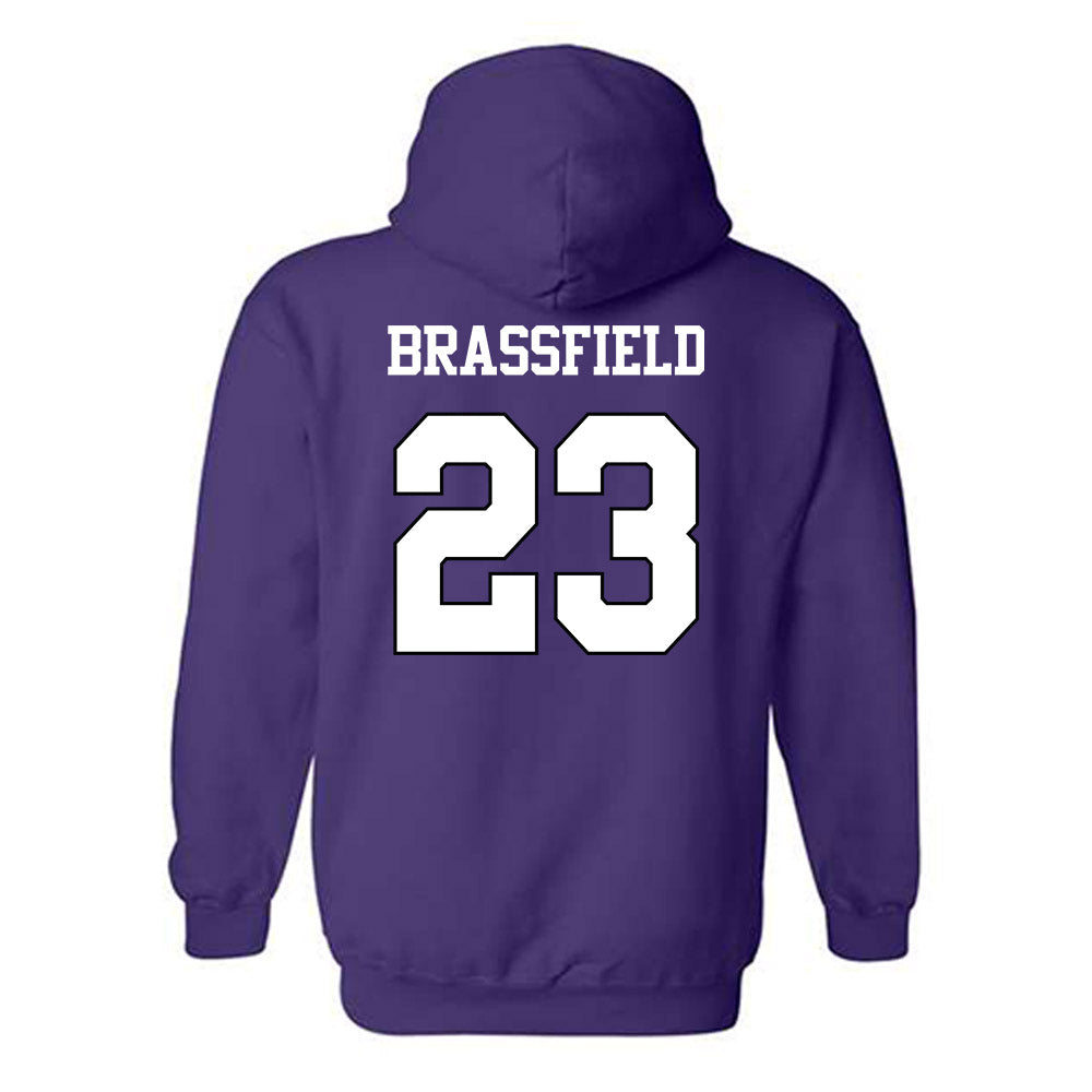 TCU - NCAA Baseball : Mason Brassfield - Classic Shersey Hooded Sweatshirt-1