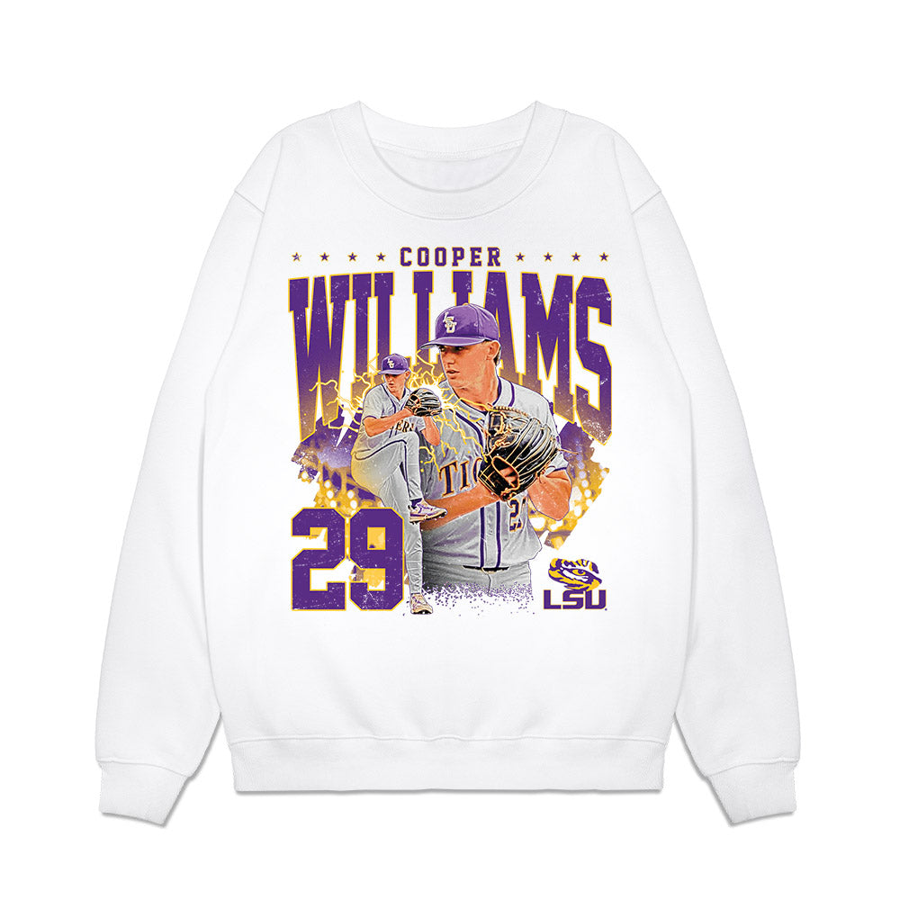 LSU - NCAA Baseball : Cooper Williams - Collage Premium Crewneck Sweatshirt-0