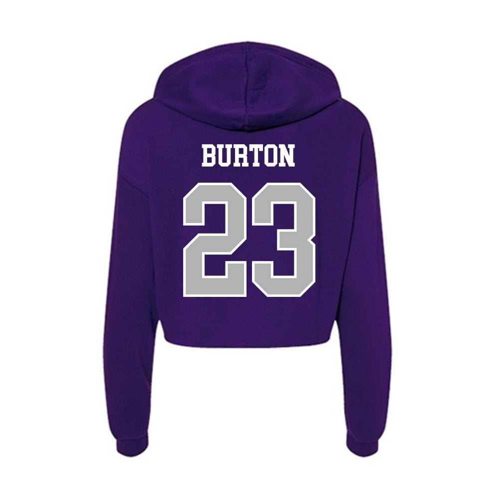 SBU - NCAA Women's Soccer : Emma Burton - Classic Shersey Women's Crop Fleece Hoodie-1