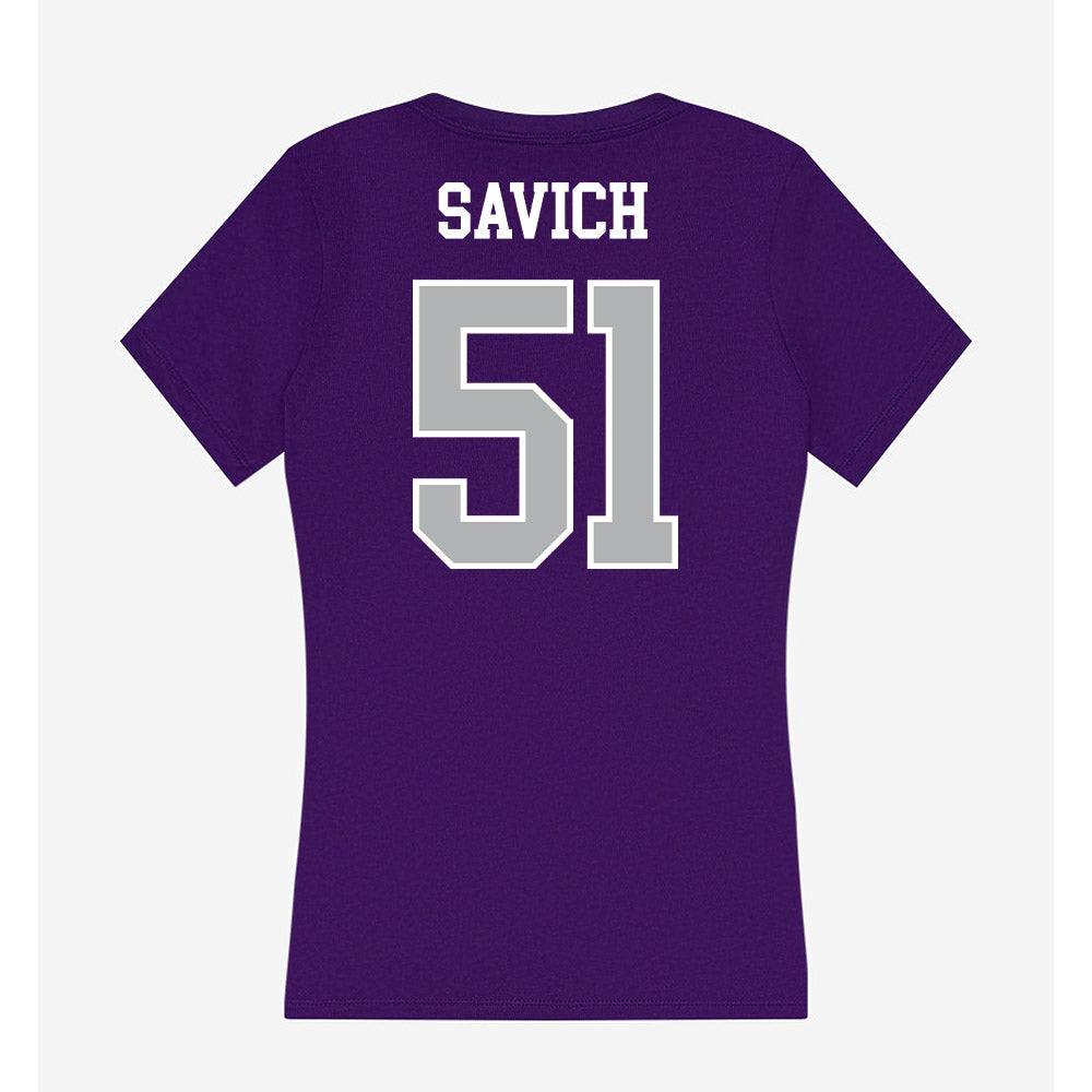 SBU - NCAA Football : Samuel Savich - Classic Shersey Women's V-Neck T-Shirt-1